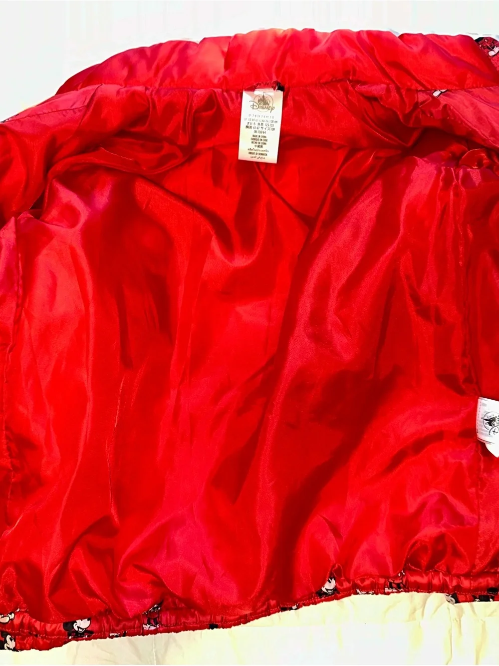Kids Disney Red Mickey Mouse Puffer Jacket 7/8